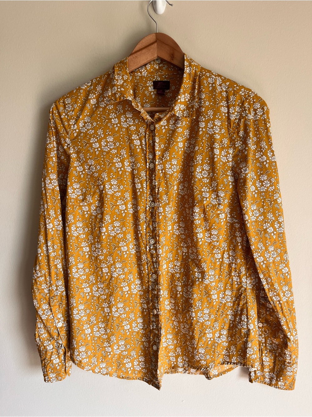 J. Crew Liberty Fabric Button Front Blouse Capel Floral 100% Cotton Size 8